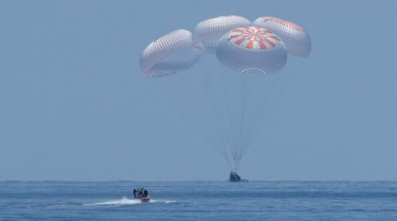 Nasa's Dragon capsule SpaceX got safe landing into the occean