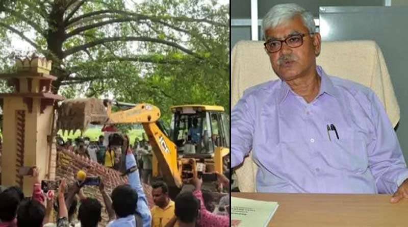 ‘রাজনৈতিক মদতেই পৌষমেলার মাঠের পাঁচিল ভাঙচুর’, দাবি বিশ্বভারতীর উপাচার্যের
