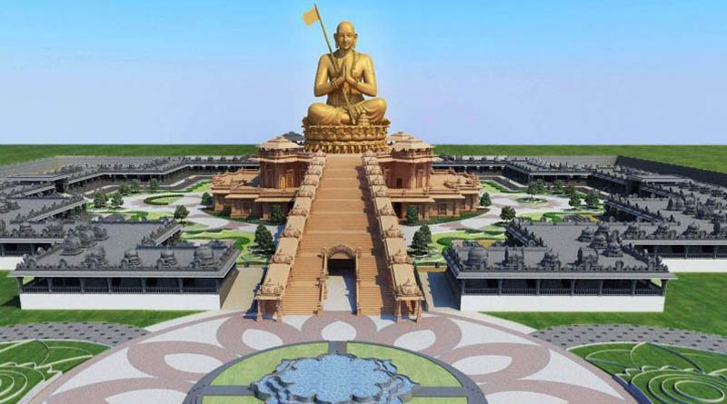Saint Bhagavad ramanujacharya's 120 kg gold statue & grand temple is being built in Hyderabad