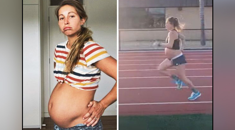 9-month pregnant woman runs 1.6 kms in just 5 mins, 25 seconds | Sangbad Pratidin