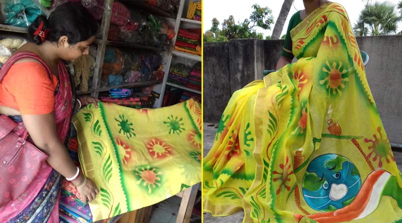 Corona Saree is now the new fashion trend in this Durga Puja | Sangbad Pratidin