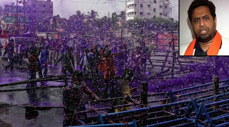 নবান্ন অভিযানে ব্যবহৃত জলকামানের জলে মেশানো ছিল করোনা! আজব দাবি সৌমিত্র খাঁর
