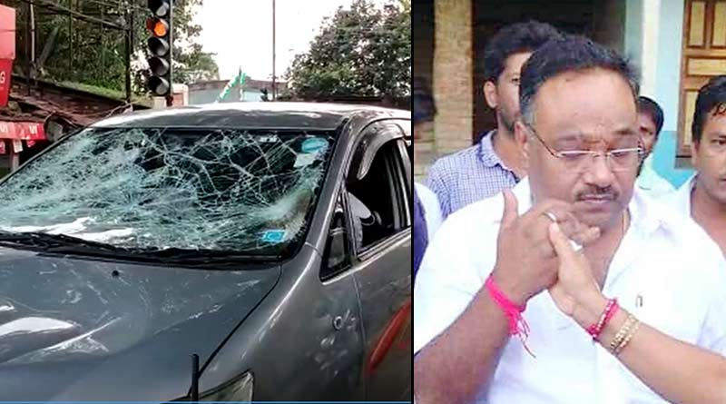 BJP leader Samik Bhattacharya attacked near Diamond Harbour| Sangbad Pratidin
