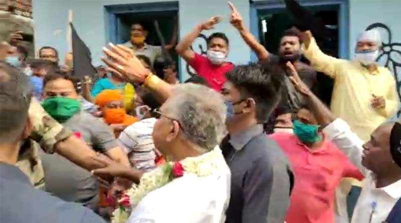 তমলুকে দিলীপ ঘোষকে ‘গো ব্যাক’ স্লোগান তৃণমূলের, দেখানো হল কালো পতাকা, পালটা দিল বিজেপি