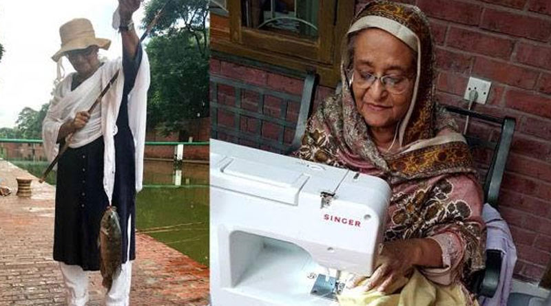 Bangla news: Sheikh Hasina’s photos of her sewing, fishing go viral । Sangbad Pratidin