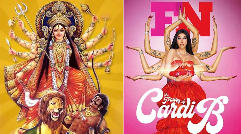 মা দুর্গার সাজে হাতে জুতো,‌ র‌্যাপার কার্ডি বি’র নয়া বিজ্ঞাপন ঘিরে নিন্দার ঝড়