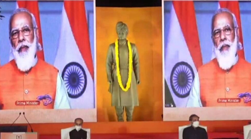 PM Modi unveiled a statue of Swami Vivekananda at the JNU campus | Sangbad Pratidin