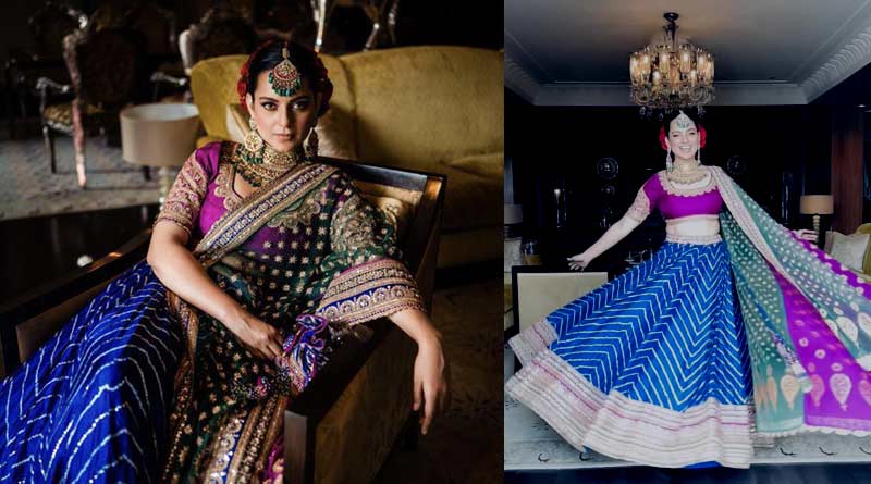 Bangla News of Kangana Ranaut: Actress trolled for her Gujrati bandhani lehnga, which took almost 14 months to be made | Sangbad Pratidin