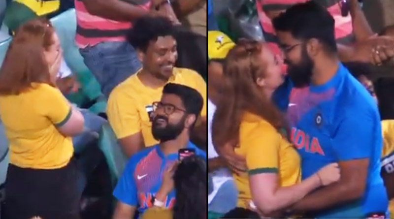 ম্যাচ চলাকালীনই গ্যালারিতে অজি গার্লফ্রেন্ডকে বিয়ের প্রস্তাব ভারতীয় যুবকের, ভাইরাল ভিডিও