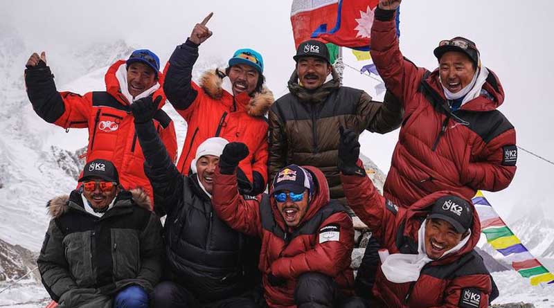 Nepali climbers make history with winter summit of K2 mountain | Sangbad Pratidin