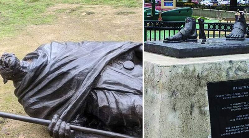 Statue of Mahatma Gandhi vandalised in a park of California, US |SangbadPratidin