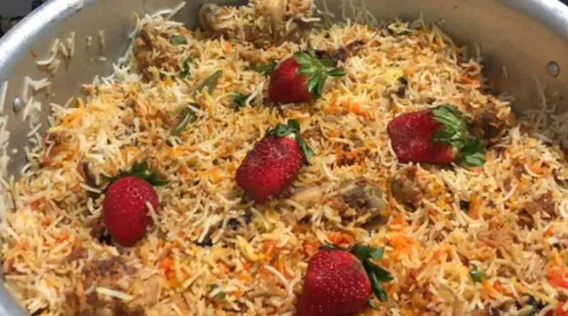 Pakistani man garnishes Biryani with strawberries in viral post | Sangbad Pratidin