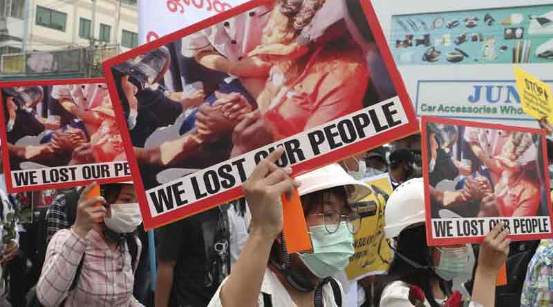 2 Killed In Shooting At Myanmar Anti-Coup Protest | Sangbad Pratidin