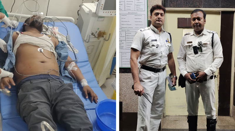 অসুস্থ যাত্রী, বাইপাসে গ্রিন করিডর তৈরি করে ৭ মিনিটে যাত্রী সুদ্ধ বাস নিয়ে হাসপাতালে পুলিশ