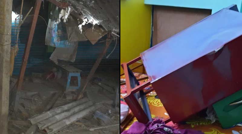 A teacher's house vandalised by mob in Katwa | Sangbad Pratidin