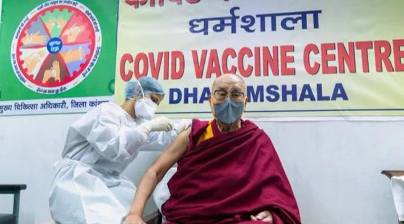 Dalai Lama gets first dose of Covid-19 vaccine in Dharamshala | Sangbad Pratidin