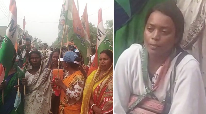 TMC star candidate of Jhargram Birbaha Hansda stages protest on road | Sangbad Pratidin