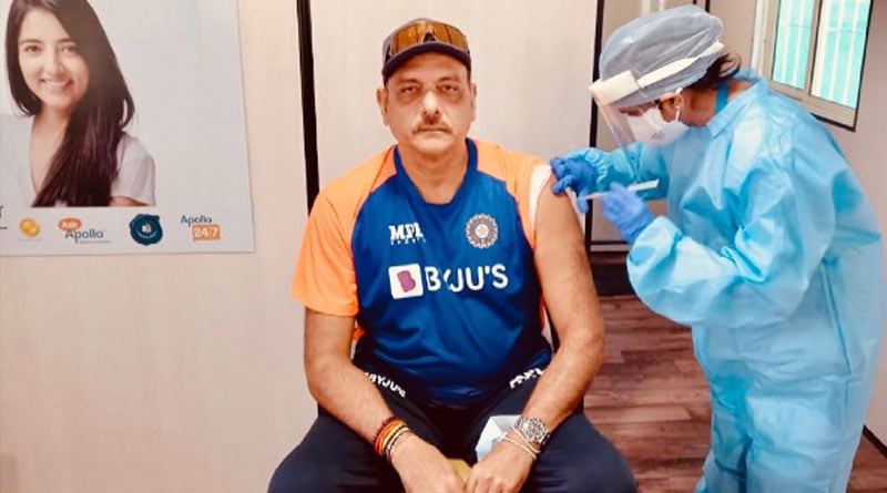 Team India head coach Ravi Shastri receives first dose of Corona vaccine | Sangbad Pratidin
