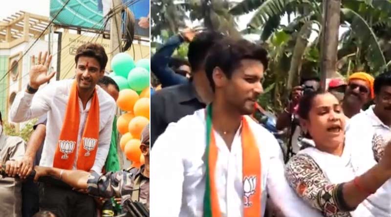 Woman fan's crazy reaction to see Chanditala's BJP candidate Yash Dasgupta | Sangbad Pratidin