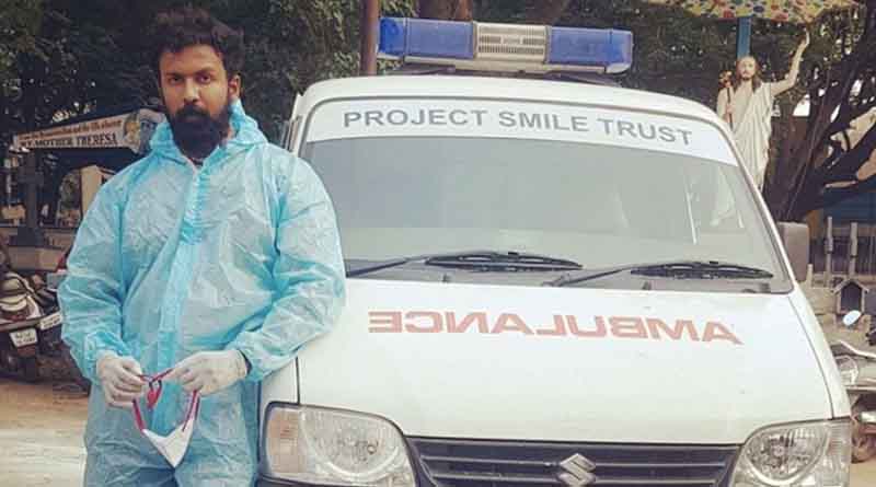 Kannada actor Arjun Gowda becomes an ambulance driver to help people amid corona spike । Sangbad Pratidin