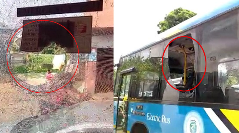 Firing at passenger bus at Bally, Howrah, none injured but panic stricken |Sangbad Pratidin
