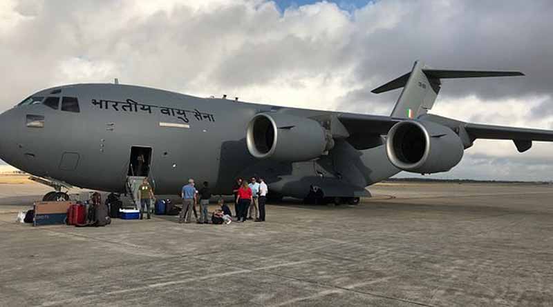 C17 aircraft of IAF with cryogenic oxygen containers landed Panagarh amid Corona Virus surging | Sangbad Pratidin