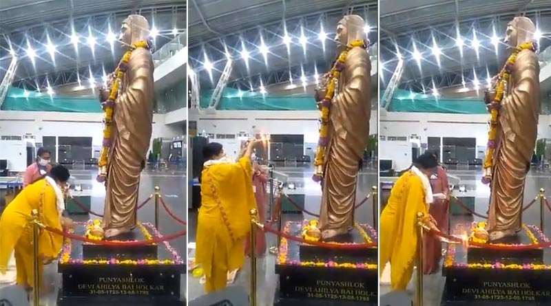 করোনা দূর করতে মাস্ক ছাড়াই বিমানবন্দরে পুজো মন্ত্রীর! ভাইরাল ভিডিও