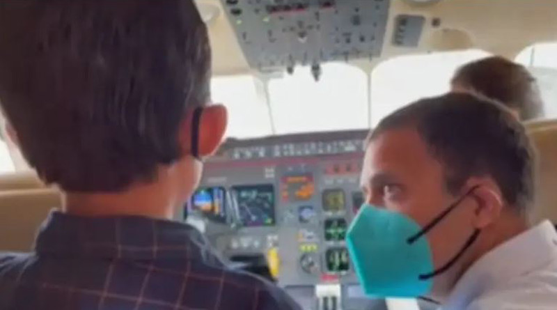 Rahul Gandhi gives airplane tour to boy after he shares his dream of becoming pilot, video goes Viral | Sangbad Pratidin