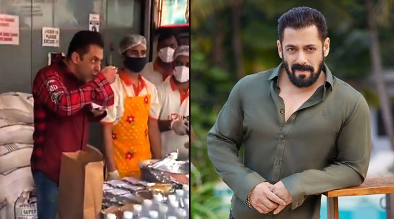 Salman Khan distributes 5,000 food packets to coronavirus frontline workers of Mumbai, See Video | Sangbad Pratidin