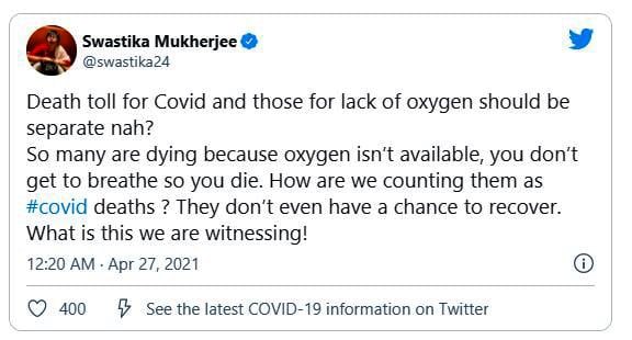Swastika Mukherjee opens up on oxygen scarcity amidst corona crisis