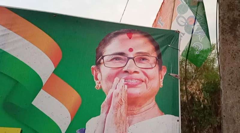WB Election 2021: CM Mamata Banerjee's picture distorted at Bhatar | Sangbad Pratidin