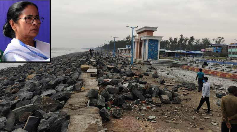 ‘যশে’র দাপটে প্রায় তছনছ দিঘার মেরিন ড্রাইভ, সেচ দপ্তরের কাজে ক্ষুব্ধ মুখ্যমন্ত্রী