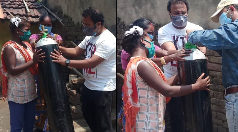 Asansol's 'foodman' Chandrasekhar Kaundu arrages oxygen at door to door | Sangbad Pratidin