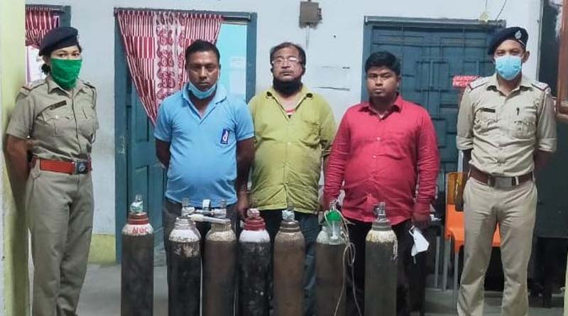 Oxygen black marketing racket brusted by Kalna police arrestd 3| Sangbad Pratidin