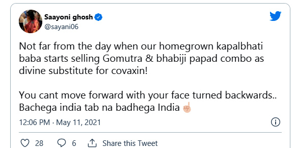 Saayoni Ghosh slams PM Narendra Modi on Twitter