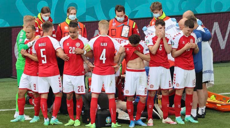 Euro 2020: Footballer Christian Eriksen awake in hospital after collapsing on pitch | Sangbad Pratidin