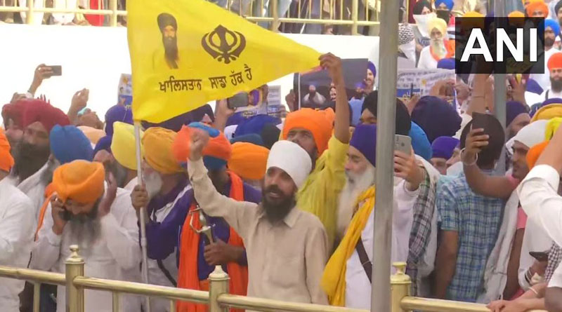 On 37th anniversary of Operation Blue Star, posters of Bhindranwale, Khalistani flags seen at Golden Temple | Sangbad Pratidin