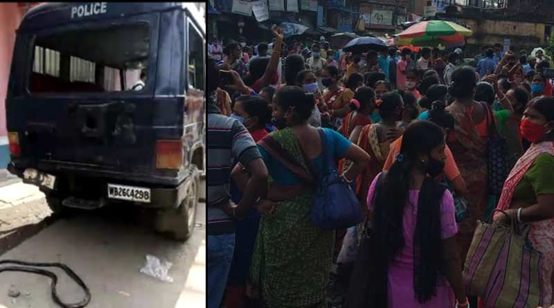 রেল অবরোধ, পুলিশের গাড়ি ভাঙচুর, পাথর বৃষ্টি, লোকাল চালুর দাবিতে মল্লিকপুরে ধুন্ধুমার