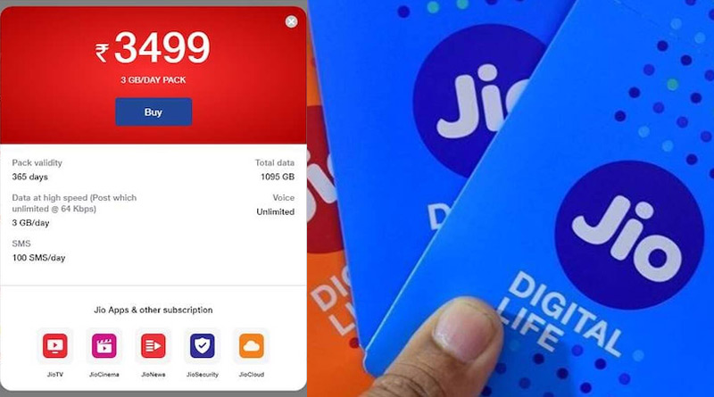 Prepaid Recharge Plans: Annual Prepaid Plan of Jio with 3GB Data Per Day Launched | Sangbad Pratidin