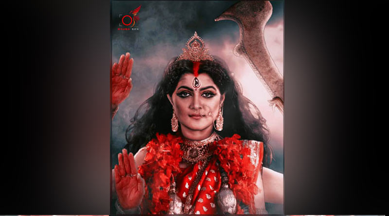 হাতে খড়গ, গলায় জবার মালা, ‘আদ্যাশক্তি’ রূপে শ্রাবন্তী! ব্যাপারটা কী?
