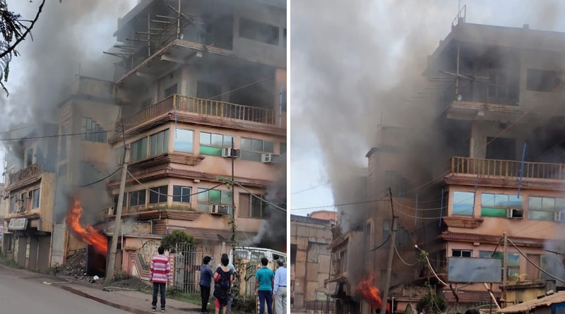 Fire breaks out at a hotel in Kharagpur, West Bengal | Sangbad Pratidin