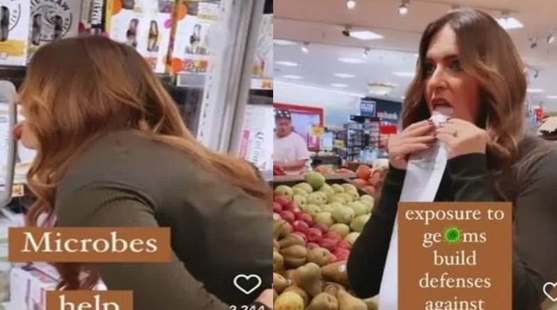 Video of Woman licks everything in the supermarket to check for germs and viruses goes Viral | Sangbad Pratidin