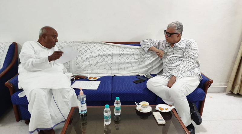 TMC in Karnataka: TMC leader Derek O'Brien meets H. D. Deve Gowda | Sangbad Pratidin
