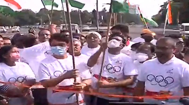Dilip Ghosh participates in BJP's marathon rally to encourage olympians। Sangbad Pratidin