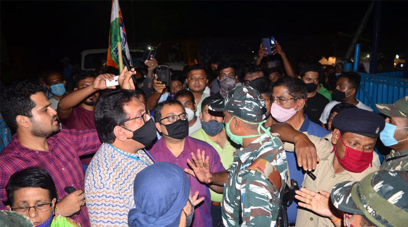 Kunal Ghosh, Shantanu Sen in Tripura protesting attack on party members | Sanbad Pratidin