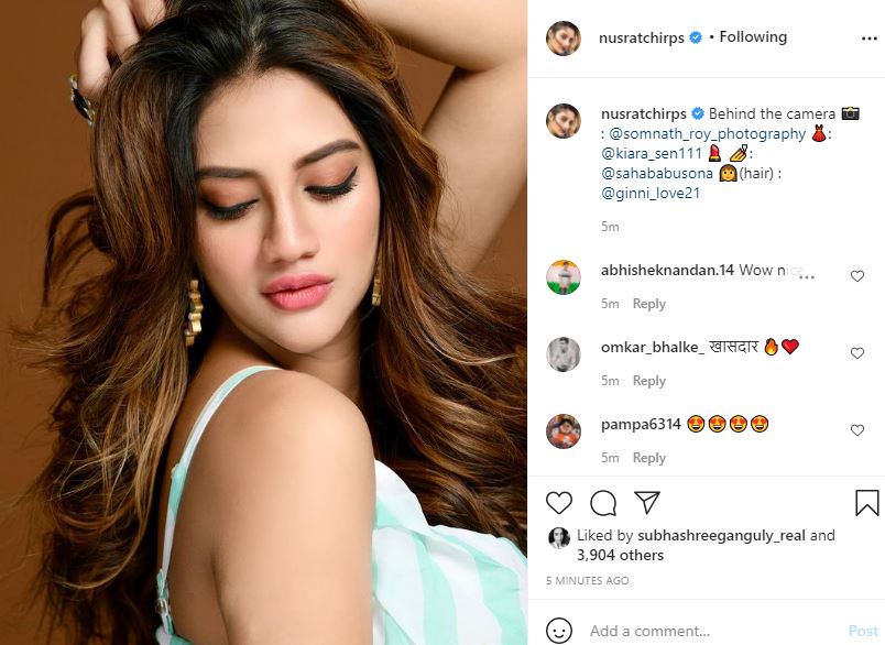 Nusrat jahan post new photo after becoming mother  