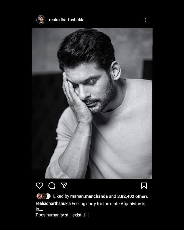 Sidharth Shukla trolled for his post on Afghanistan