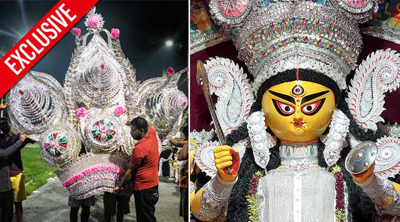 ৪৩ বছর পরে বদলে গেল মায়ের সাজ, বনেদিয়ানা আর পরিবর্তনের যুগলবন্দি বাগবাজার সার্বজনীনে