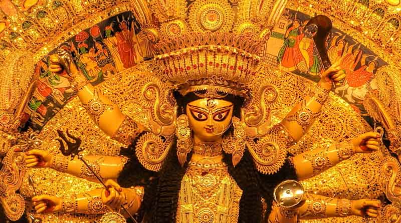 Durga Puja 2021: Security beefed up into the puja pandals where there are gold ornaments into Durga's figure | Sangbad Pratidin