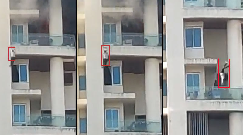 Man jumps off burning Mumbai building, dies, video goes viral | Sangbad Pratidin